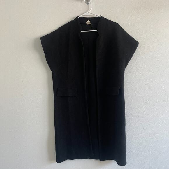 Anthropologie Akemi Kin Sweater Cardigan Women OS Black Knit Open Classic Office - Picture 7 of 7